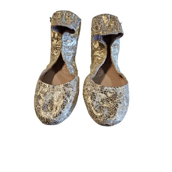 Imus Mcabee Pearlescent Folding Gold Ballet Flats Women's Sz 37 - Picture 7 of 9